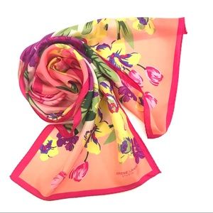 ADRIENNE LANDAU STUDIO Floral Pink Oblong SCARF